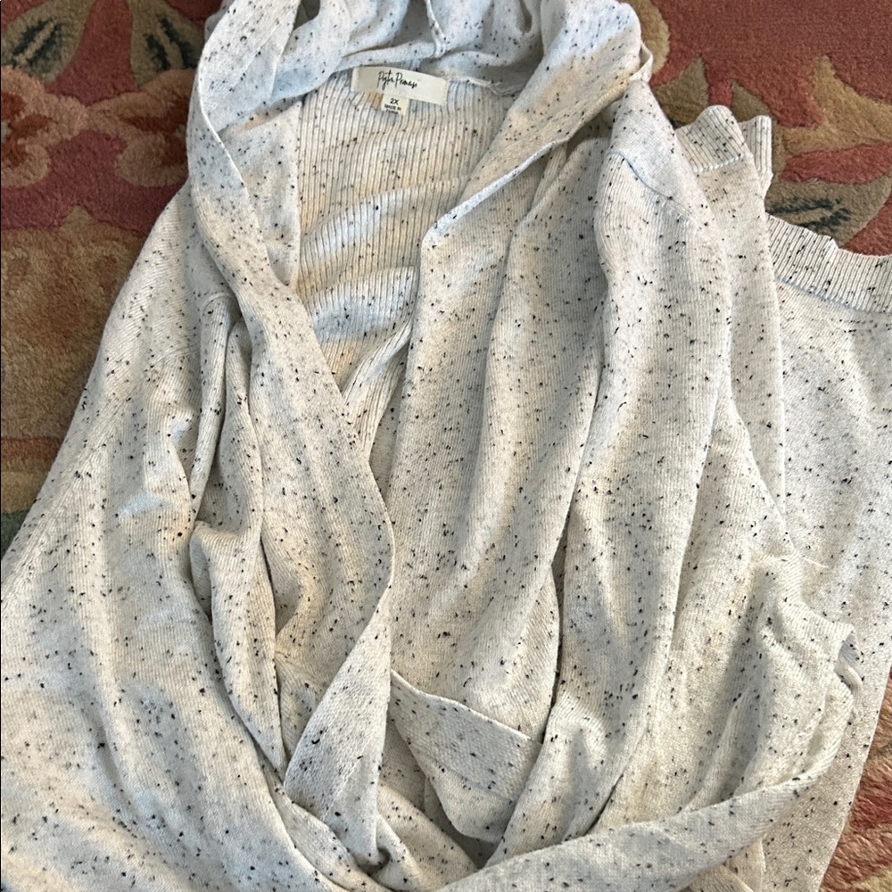 Peyton Primrose Speckled Cream Hooded Cardigan